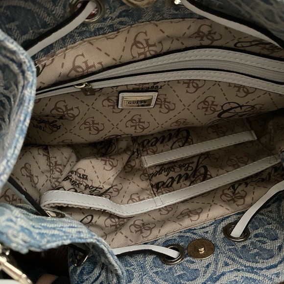 Guess Retro Jean Tote with White Accents - Picture 4 of 8